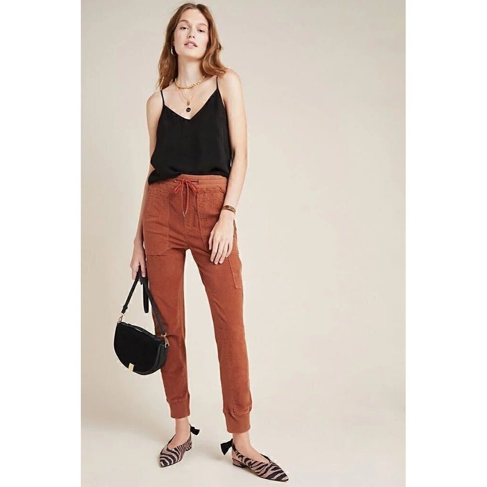 NWOT‎ Anthropologie Leigh Corduroy Joggers Orange XS